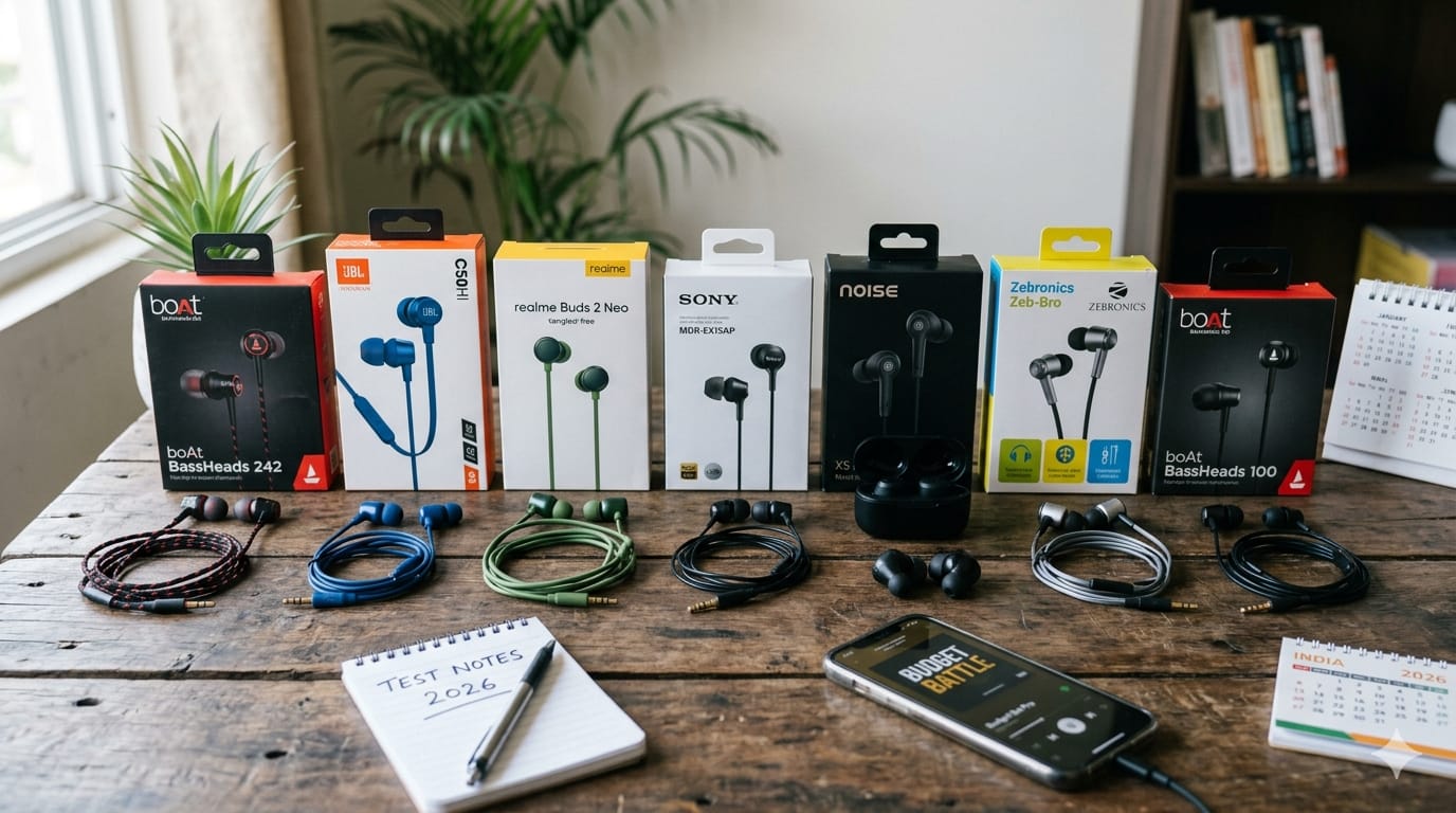 best earphones under 1000 India 2026 - top budget earphones tested and compared